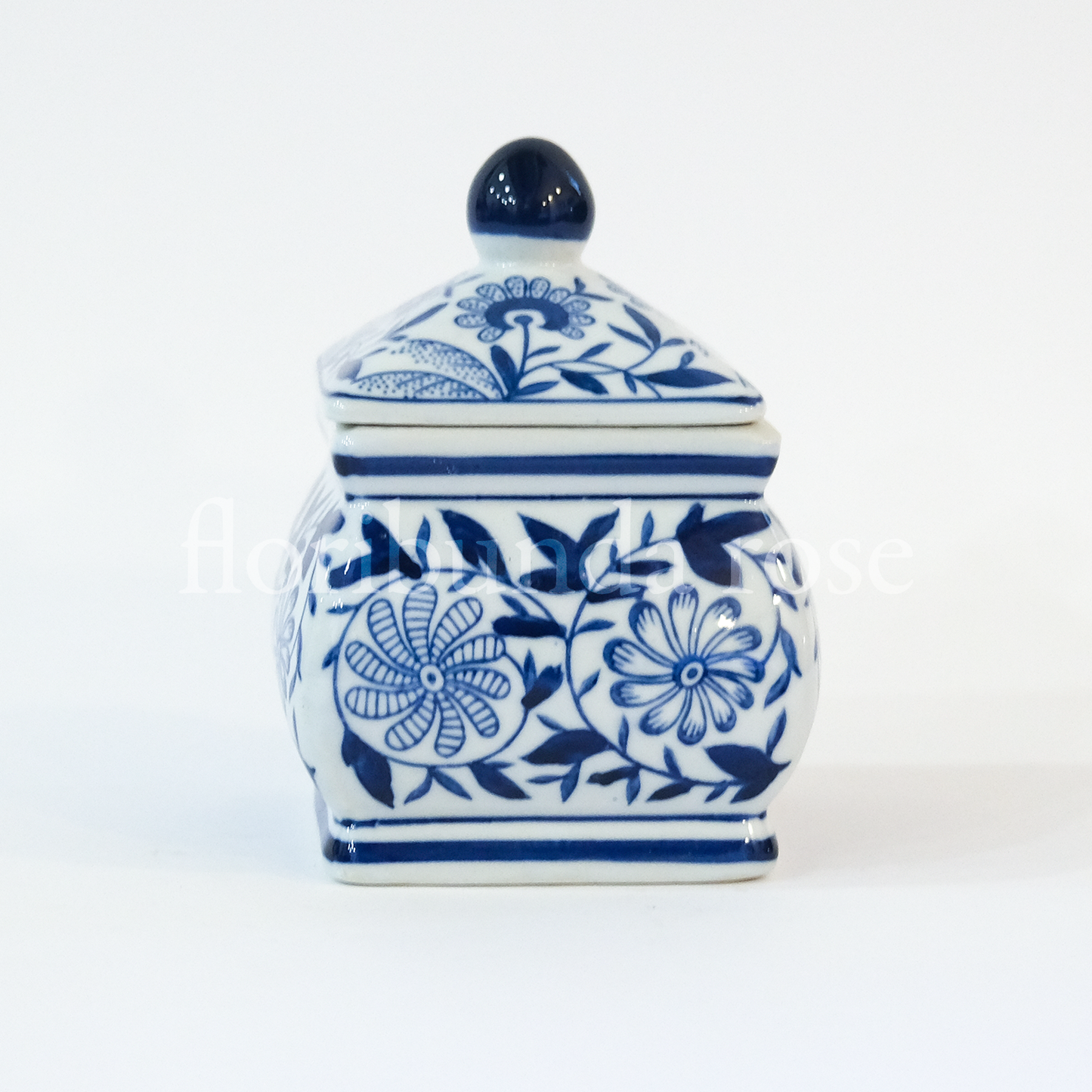 Blue & White Square Ginger Jar / Vase