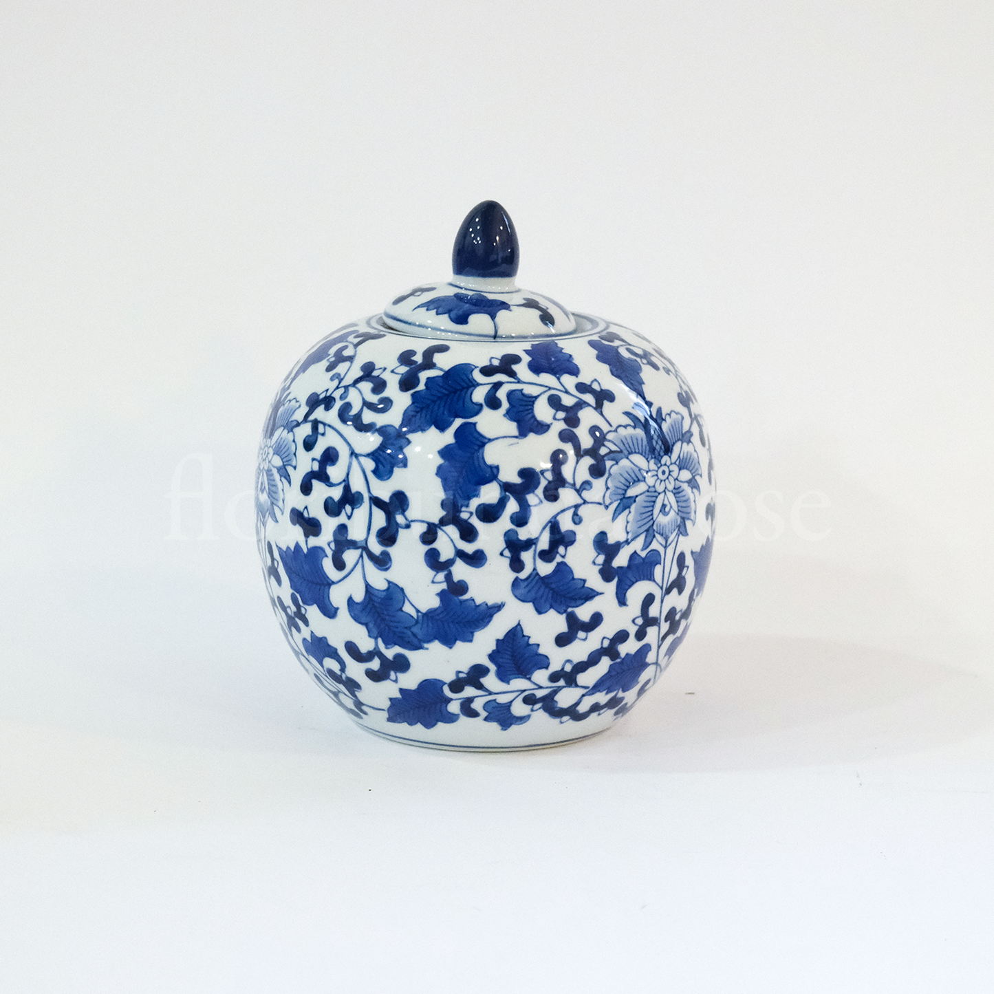 Large Round Blue & White Ginger Jar Vase/Pot