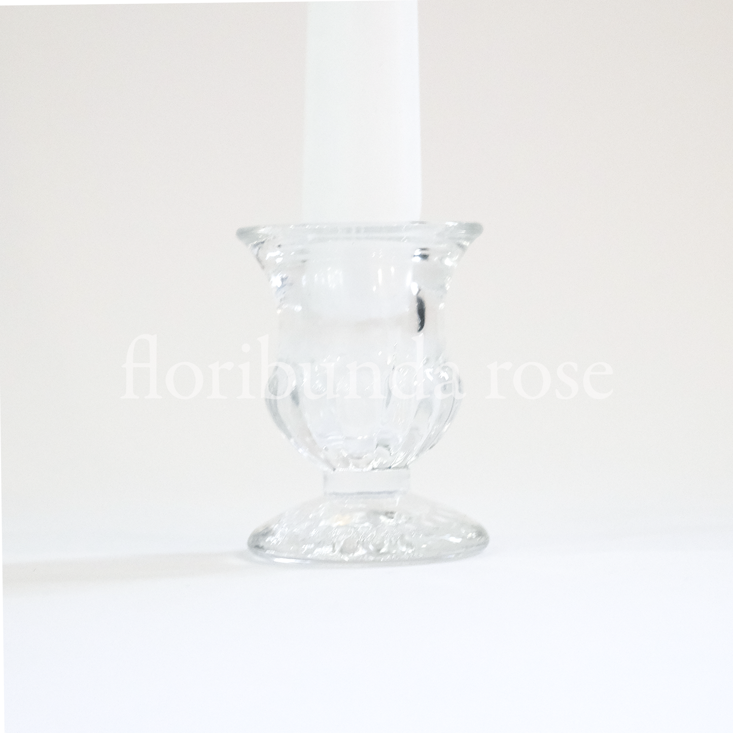 Short Glass Candlestick Holder