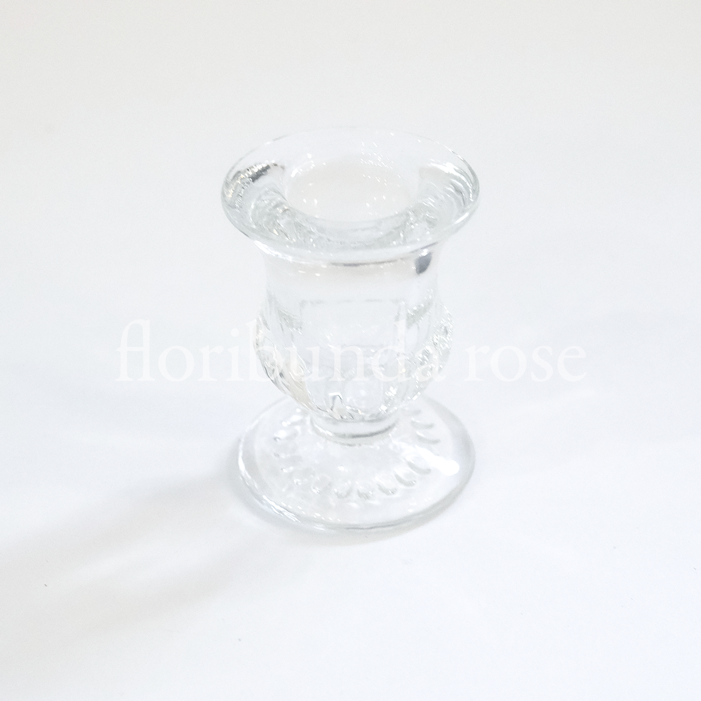 Short Glass Candlestick Holder