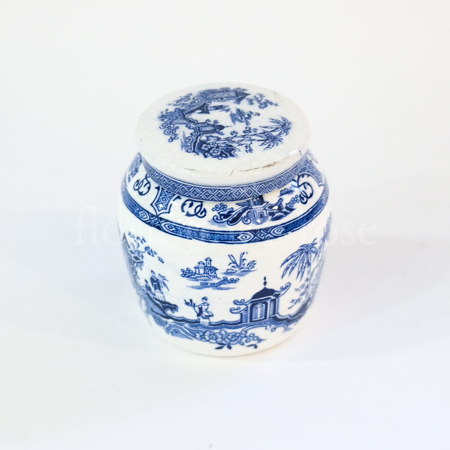 Vintage Blue & White mid sized Ginger Jar/Vase