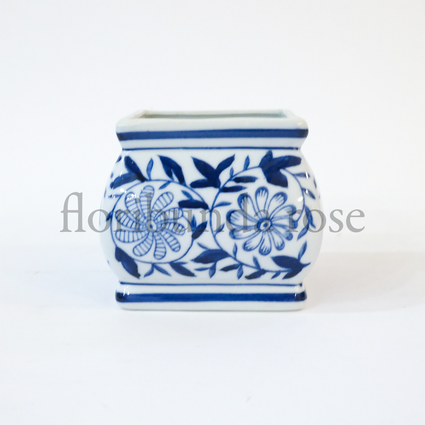 Blue & White Square Ginger Jar / Vase