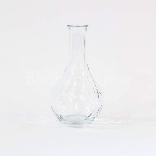 Swirl Ribbed Glass Bud Vase