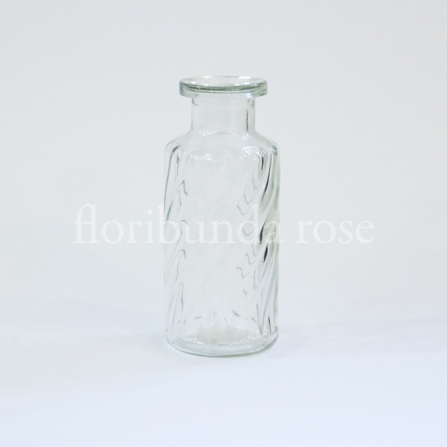Swirl Straight Sided Ribbed Glass Bud Vase