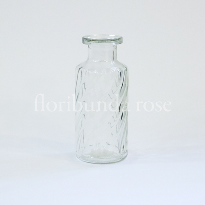 Swirl Straight Sided Ribbed Glass Bud Vase
