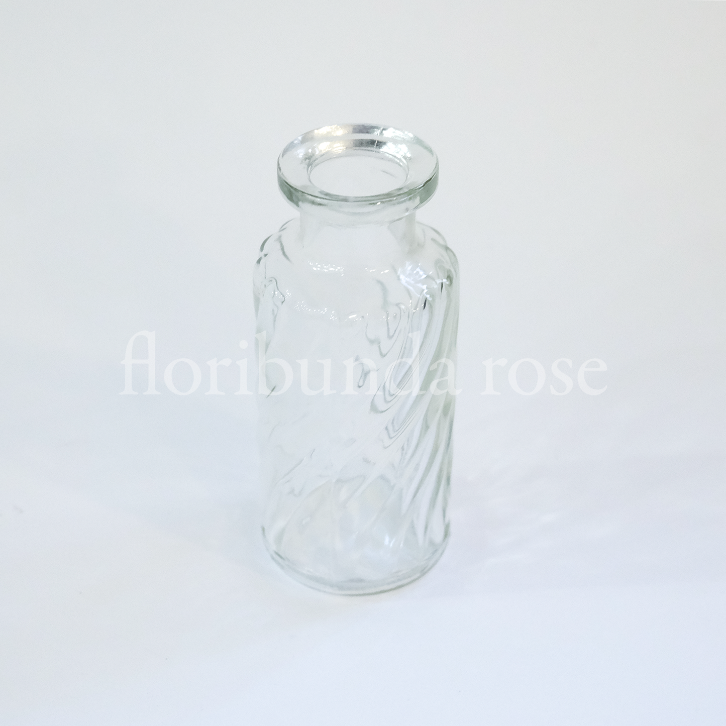 Swirl Straight Sided Ribbed Glass Bud Vase