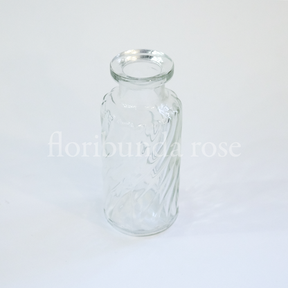 Swirl Straight Sided Ribbed Glass Bud Vase