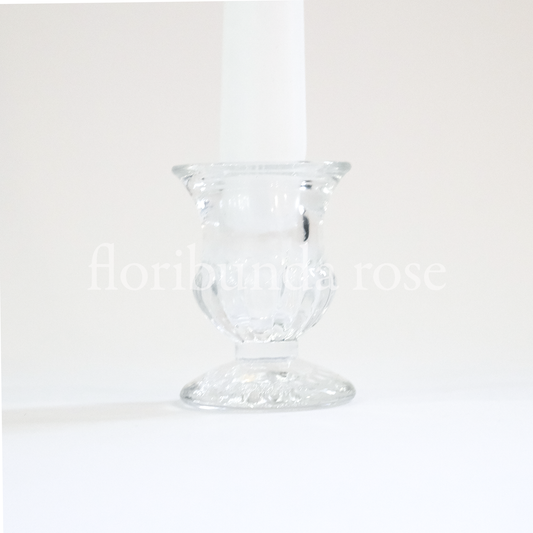 Short Glass Candlestick Holder