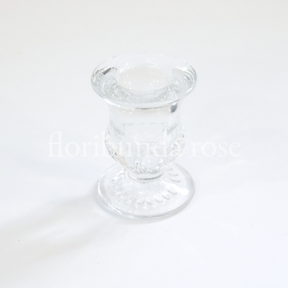 Short Glass Candlestick Holder