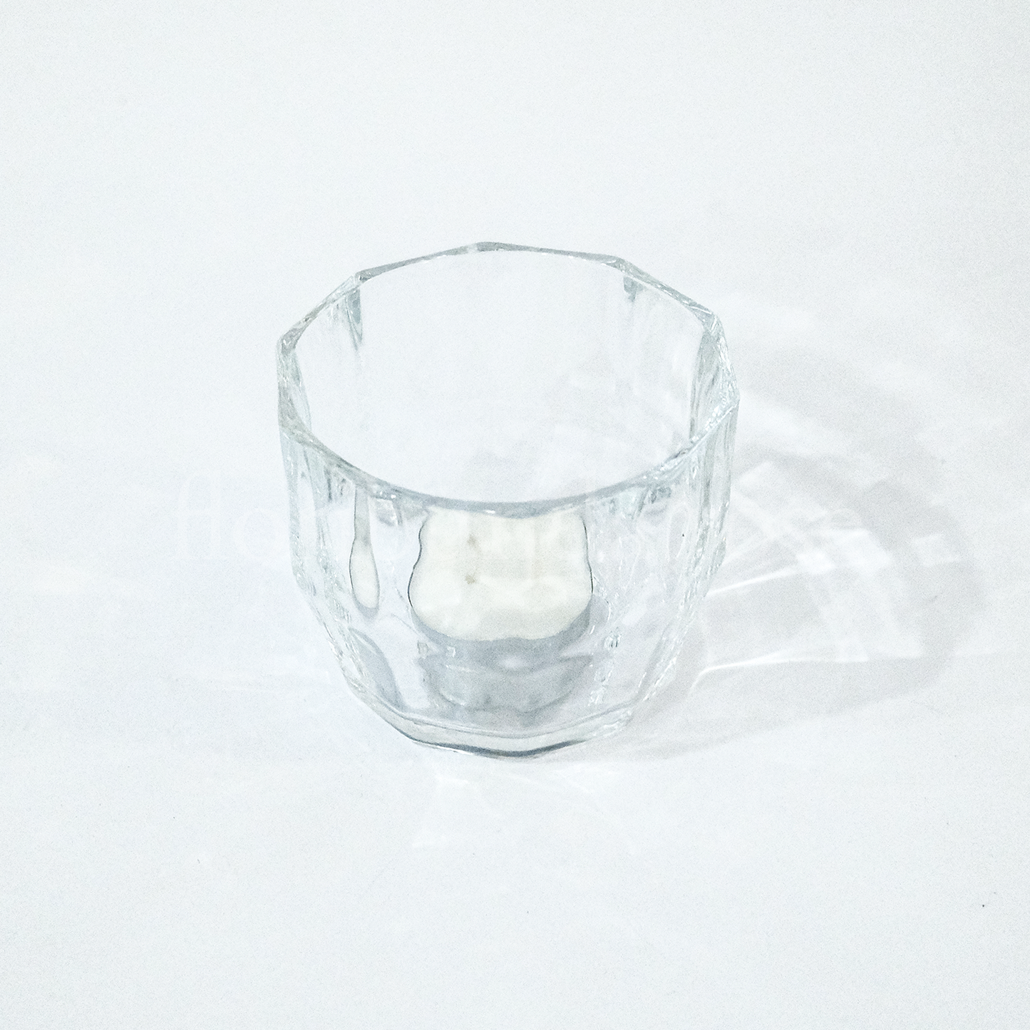 Glass Tealight Votive Candle Holder Ridged