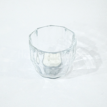 Glass Tealight Votive Candle Holder Ridged